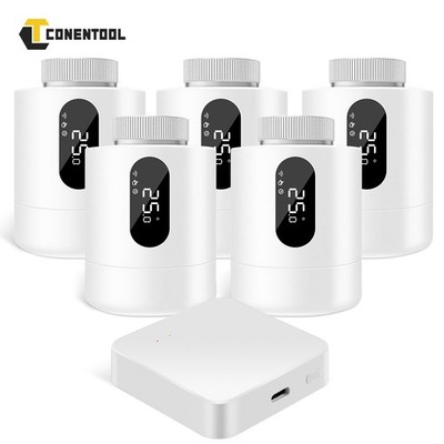 5PC TRVZB ZigBee Thermostatisches Heizkörperventil Smart Home Thermostat Gateway