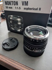 Voigtlander 50mm f1.5 Nokton ASPH II MC VM, Leica M, boxed, LH-6 official hood