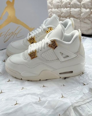 Nike Air Jordan 4 ''Metallic Gold'' Retro Mid-Top Basketball Shoes