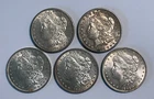 Five US $1 Pre 1921 Morgan Silver Dollars, 1878-S, 1881-S, 1884-O, 1886 & 1896
