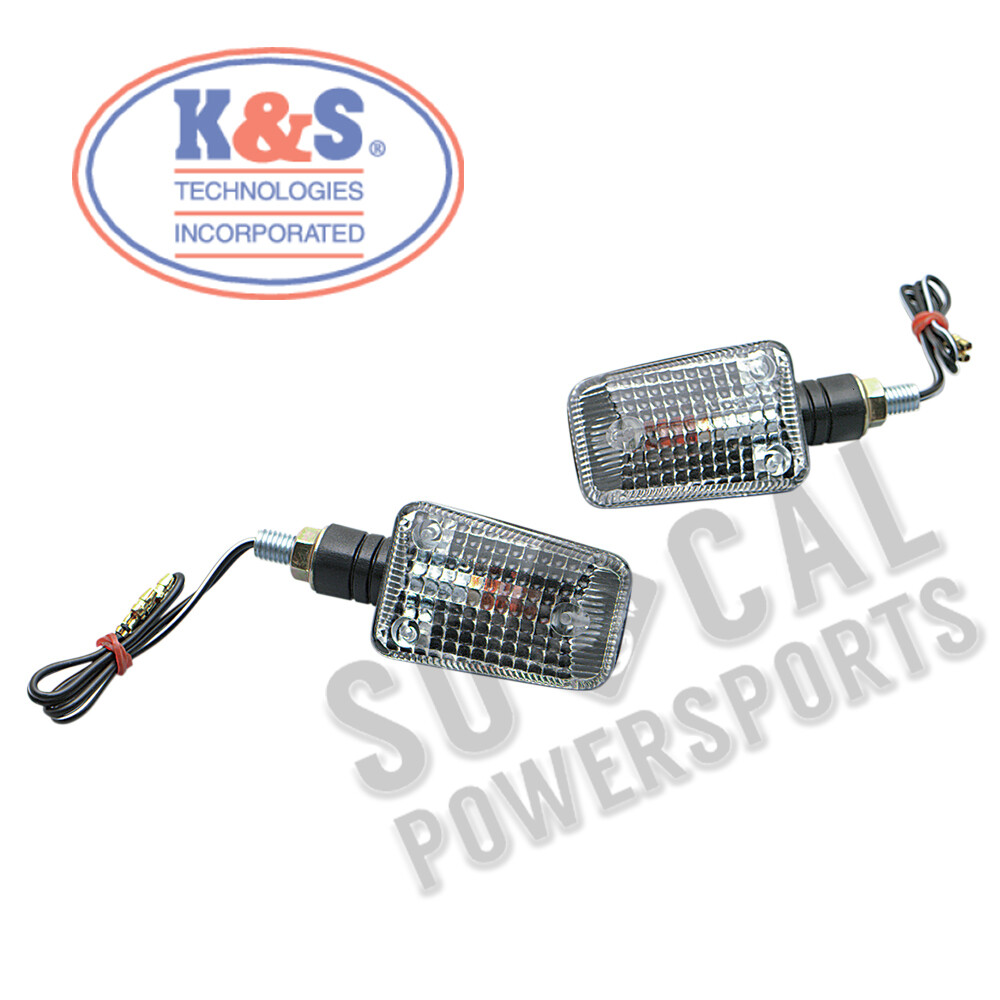 K&S Technologies Mini-Stalk Marker Lights - Black with Clear Lens - 25-8110