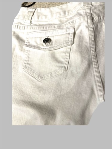 Christopher & Banks Jeans Womens SZ6 Straight Leg Capri White Denim Stretch - 第 3/5 張圖片