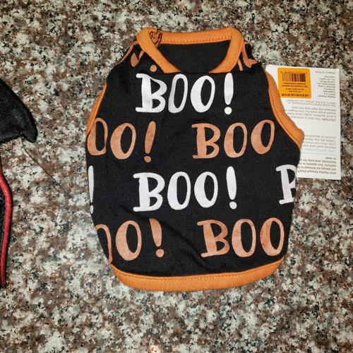 2 MARTHA ST DOG COSTUME X SMALL HALLOWEEN SEQUIN DEVIL DRAGON CAPE BOO SHIRT - Picture 3 of 5
