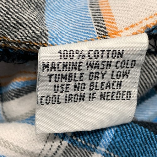 Camisa Pop Icon Clothing BKE L Perla A Presión Cuadros Azul Franela Bolsillos - Imagen 7 de 7