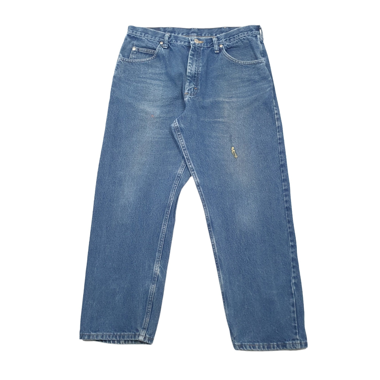 Mens WRANGLER Regular Regular Fit Blue Denim Jeans Trousers W35 L29 image 2