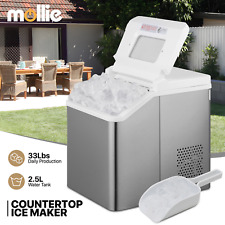 E-Macht Countertop Ice Maker, Self Cleaning, 48.5lbs/24H, Portable Ice