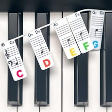 Piano Note Strips with Black Keys, Fit 88/76 Key Keyboard 88Key-Rainbow