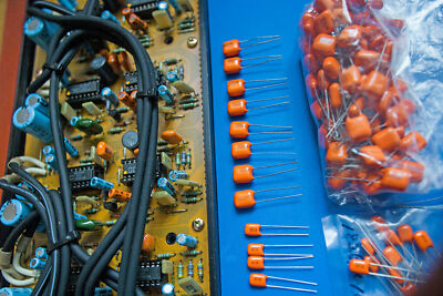 Nakamichi NR-100 APS Polypropylene Capacitors, new  Nissei orange caps. matched 