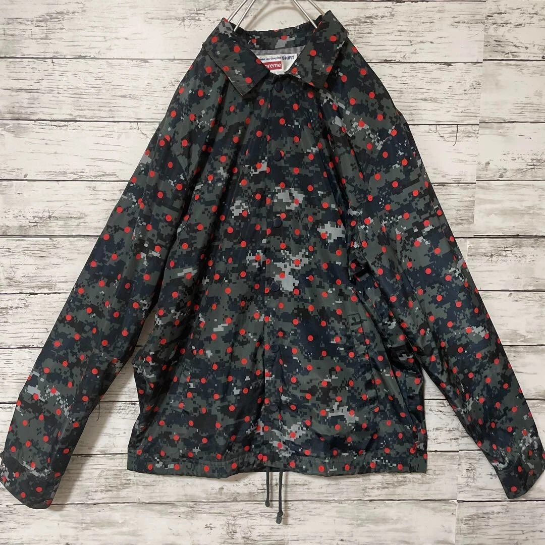 Supreme COMME des GARCONS SHIRT Veste à pois motif camouflage numérique S Polyester Gris
