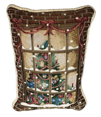 Fashion Christmas Tree Pillow Decorative Inside the Window 12'' x 8'' Candles