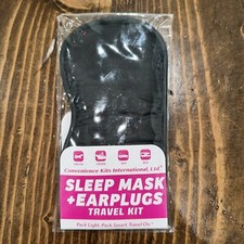 Convenience Kits Sleep Mask  Earplugs Travel Kit Black One Size Unisex Gift