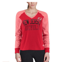 Adidas Women's New Jersey Devils Contrast Long Sleeve T Shirt Medium Save 50  