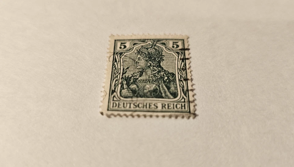 Collectable German Duetsches Reich Vintage 5 PF Stamp (1900-1922) Rare - Image 2 of 4