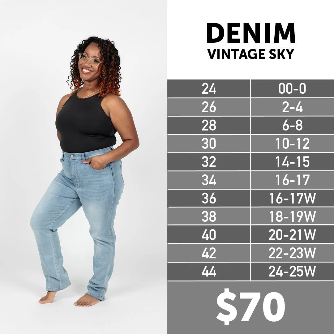 LuLaRoe BRAND NEW High Rise Slim Straight Denim Vintage Sky Size 44