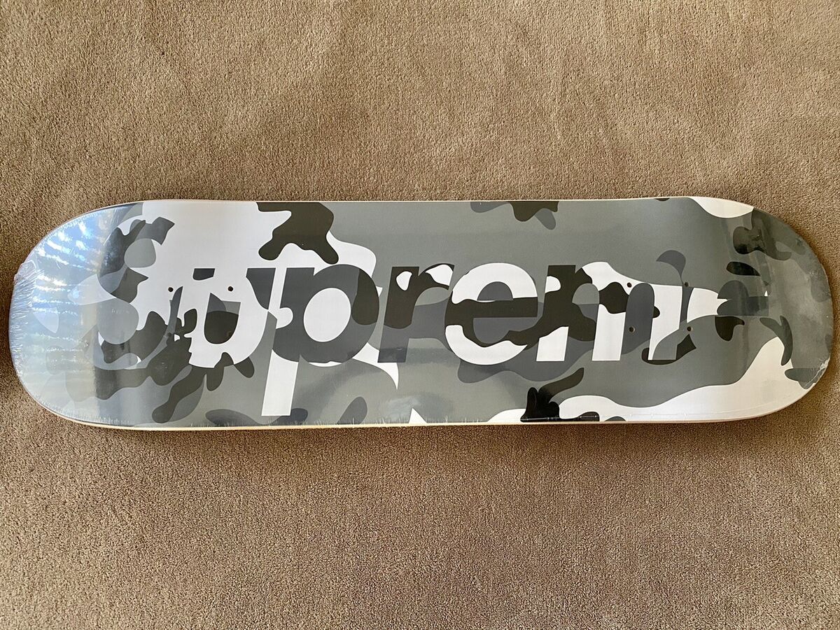 Supreme Camo Logo Skateboard Deck Snow Grey FW20 Supreme New Supreme Camo Logo Skateboard Deck Snow Grey FW20 Supreme New