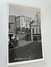 Nevada City California Corner of Pine and Commercial Streets RPPC Postcard