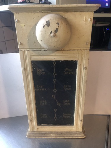 Antique W.S. Carter Co. BUTLER Call Box Bell Annunciator SERVANT 8 Rooms