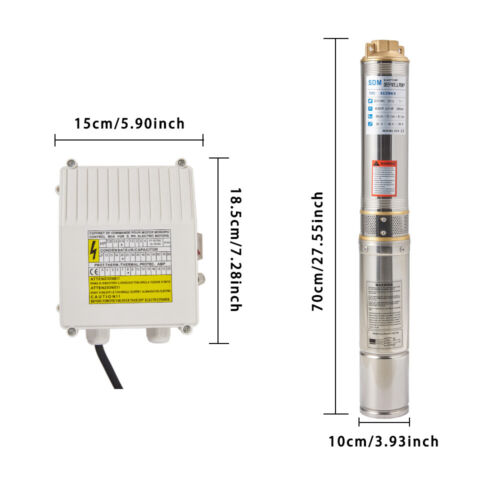 Submersible Pump, Deep Well, 3/4 HP/220V, 7m³/h/190 ft Max, All S.S, Long Life - Picture 18 of 21