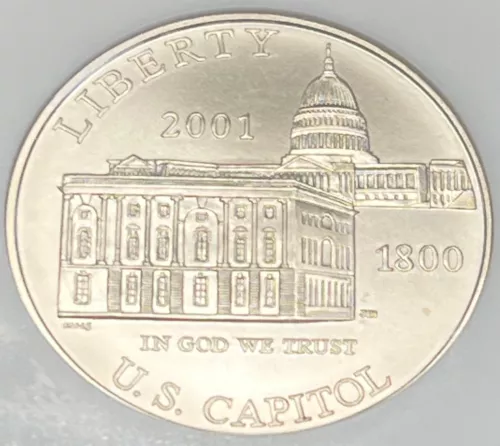 2001-P CAPITOL COMMEMORATIVE SILVER DOLLAR NGC MS69 #F1938