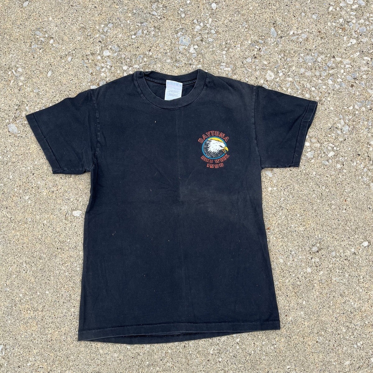 VTG 90s Hanes Beefy Tee Motorcycle T-Shirt Sz S Daytona 1996 Bike