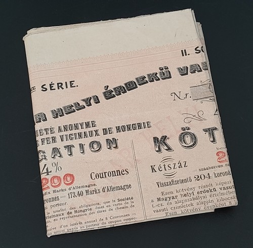 Anleihe 200 Kronen 1899 Société Eisenbahn Vignaux aus Ungarn Leihgabe - Bild 6 von 6