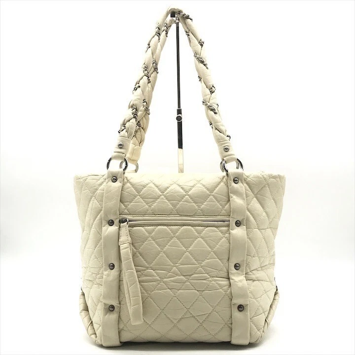 Borsa Chanel Coco Marc Matrasse pelle di agnello catena doppio manico a mano bianca