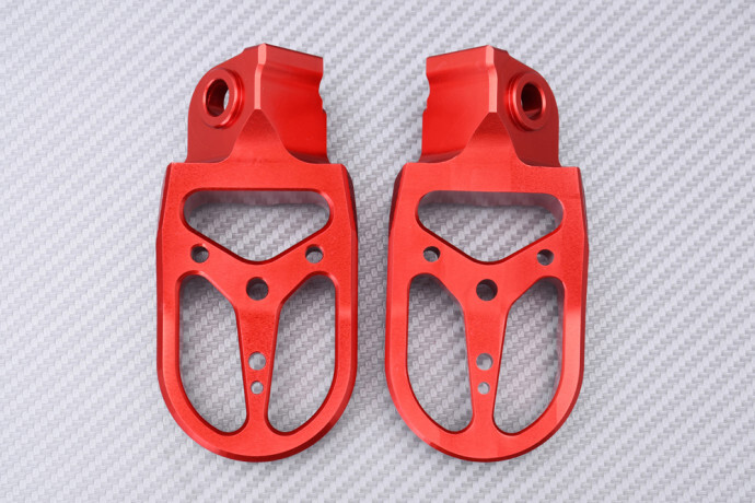 Repose-pieds rouge en alu pour KTM Adventure 890 R 2021-2024 de Cross Enduro