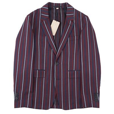 Burberry Burgundy-Navy Stripe Serpentine Jacket 36 Short (Eu Burberry Burgundy-Navy Stripe Serpentine Jacket 36 Short (Eu