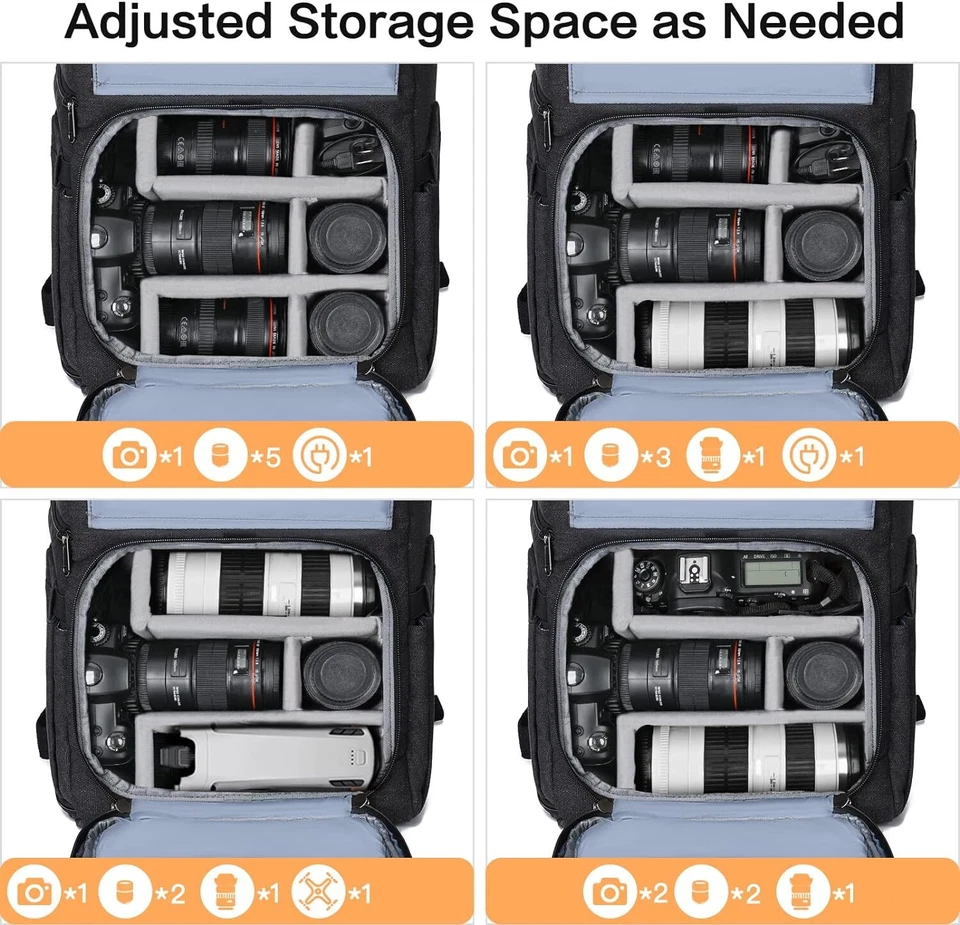 Waterproof 15-16 Inch Camera Backpack Bag Mirrorless Photography Hard Case Case - Image 3 of 4