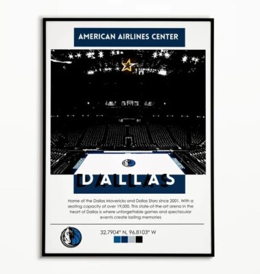 American Airlines Center Print Dallas Mavericks