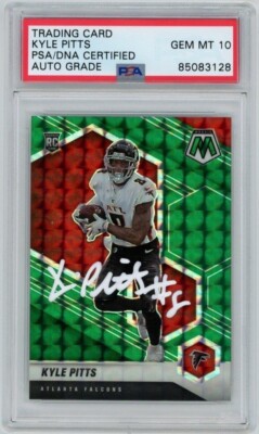 Kyle Pitts Signed Green Mosaic Rookie Card RD #311 PSA GEM MT 10 AUTO