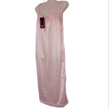 Very pretty pink sleeveless long nighty gown with diamond checkered pattern.