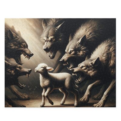 Puzzle 500-Piece Lamb Of God Takes Away Sins Wolves Christian