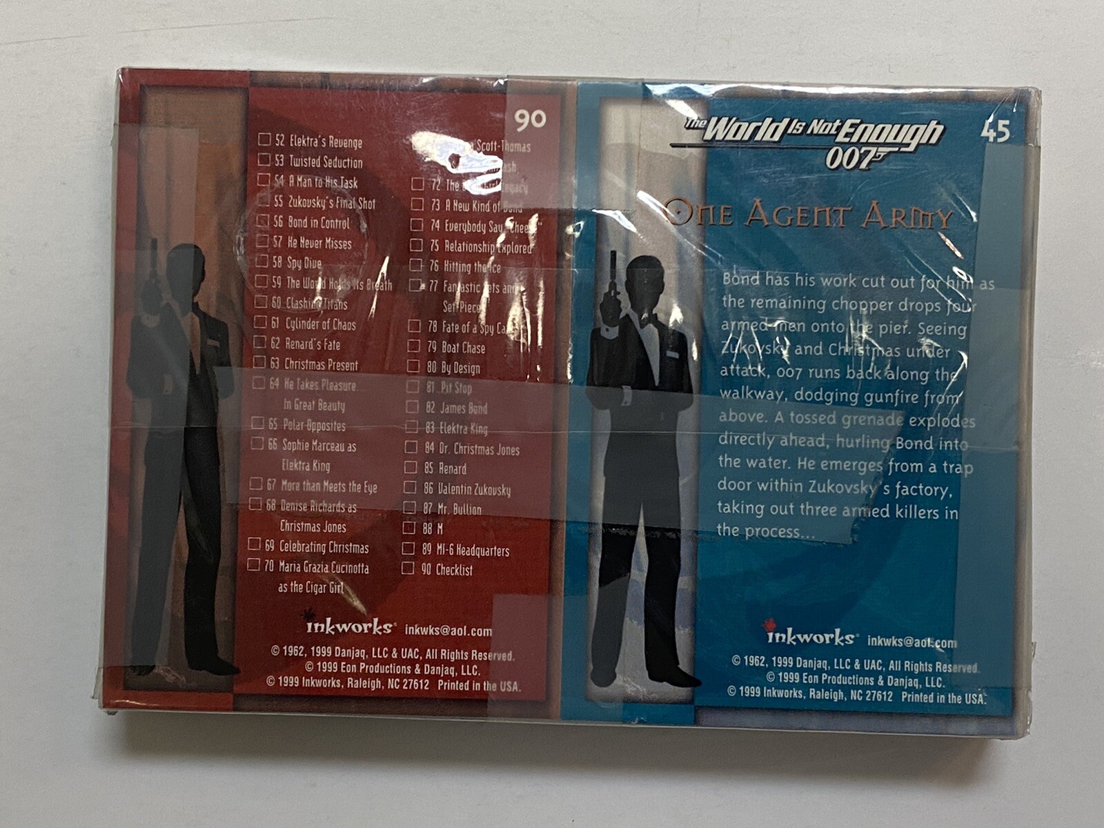 1999 Inkworks James Bond The World Is Not Enough 90-Card Trading Set - Picture 2 of 4
