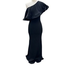 Lulus So Amazed Black One-Shoulder Maxi Dress, Medium
