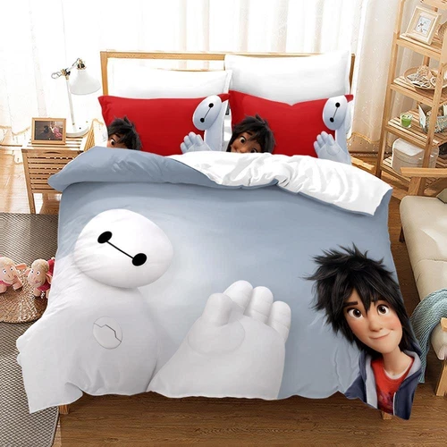 3D Big Hero 6 Bedding Set Kids Duvet Cover Pillowcase Single Double King Gift - Picture 5 of 11