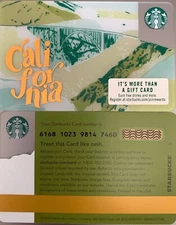2018 STARBUCKS CALIFORNIA CARD #6168 MINT NO VALUE