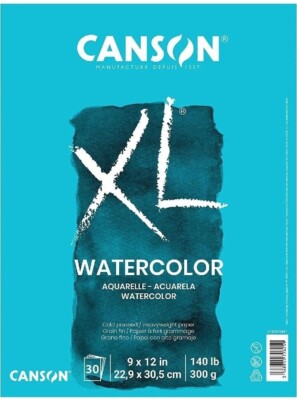 Canson XL Series Watercolor Textured Paper Pad 9'' x 12'' - 30-Sheets