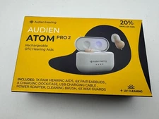 Audien ATOM PRO 2 Wireless Rechargeable OTC Hearing Aids with Charging Case