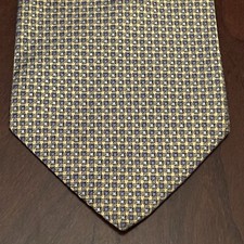 Vintage Brooks Brothers Makers Gold Blue Silk Woven In England Made In USA