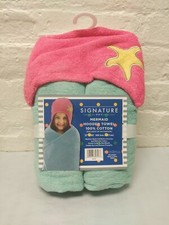 Signature Kids Mermaid Hooded Towel 27"x50" 100 Cotton