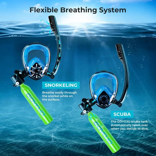 Mini 0.5L Scuba Diving Tank Oxygen Cylinder Underwater Breather&Snorkel Mask - Picture 6 of 7