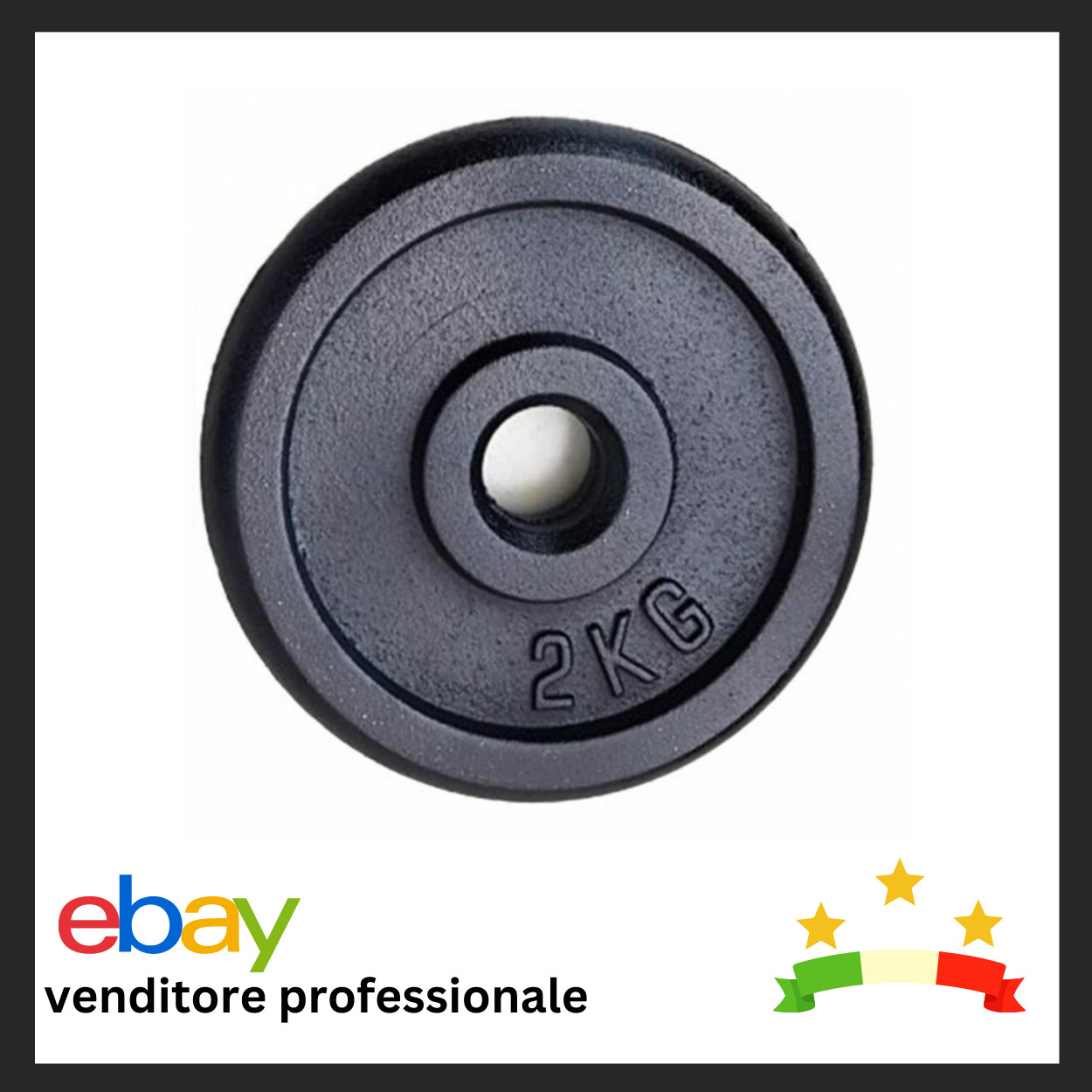 Disco palestra in ghisa da 2 KG per manubri e bilanciere