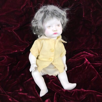 OOAK Art Boy Doll Repainted Soft Gray Hair by Lawn Walker