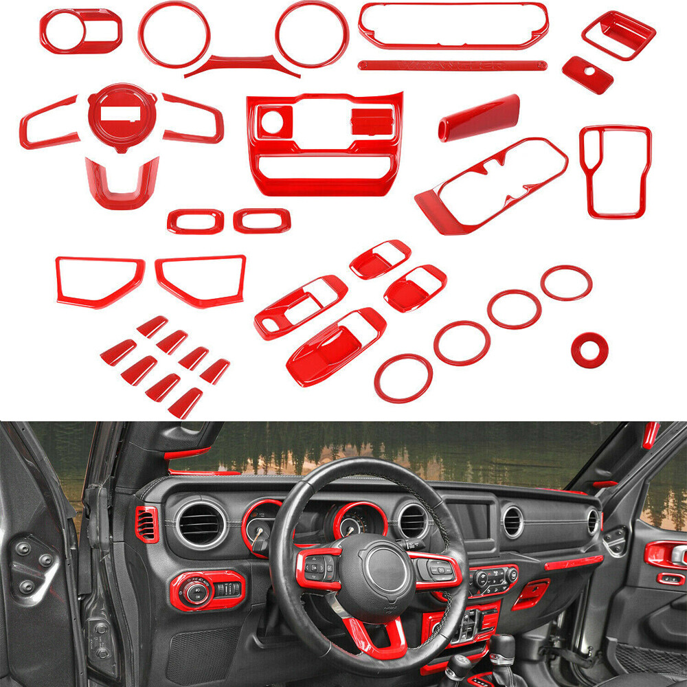小物 JUN 20PCs Car Interior Accessories Trim Kit for 2018-2021 Jeep
