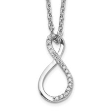 Sterling Silver Rhodium Plated Diamond Accent Infinity 18" Necklace
