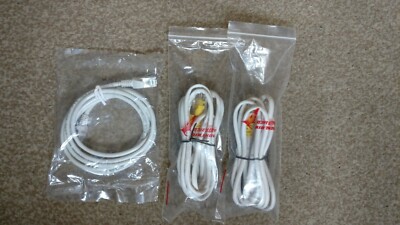 Weißer Satz diverser RJ45 Ethernet Patchkabel (Internet) UK/GB Lagerbestand