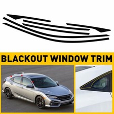 For 2016-21 Honda Civic Sedan Black Delete Blackout Window Trim Sticker Trim X6