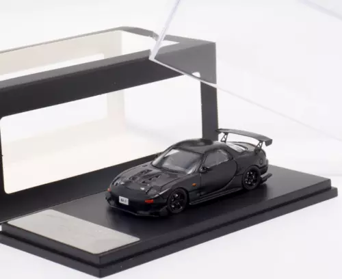 Coche de metal fundido a presión modelo deportivo de carreras de carbono MC 1:64 negro JDM RX-7 FD3S - Imagen 2 de 7