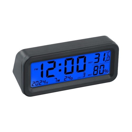 Mini Digital Dashboard Clock with Solar Power Date and Temperature Features
